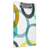 Gelbe und blaue Kreise miteinander schließen Klemmbrett (Rechts)