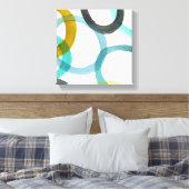 Gelbe und blaue Kreise miteinander schließen Leinwanddruck (Insitu (Schlafzimmer))