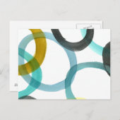 Gelbe und blaue Kreise miteinander schließen Postkarte (Vorne/Hinten)