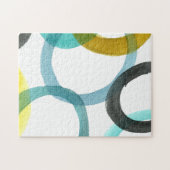 Gelbe und blaue Kreise miteinander schließen Puzzle (Horizontal)