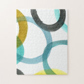 Gelbe und blaue Kreise miteinander schließen Puzzle (Vertikal)