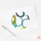 Gelbe und blaue Kreise miteinander schließen Runder Aufkleber (Umschlag)