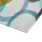 Gelbe und blaue Kreise miteinander schließen Schneidebrett (Ecke)