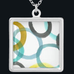 Gelbe und blaue Kreise miteinander schließen Versilberte Kette<br><div class="desc">Ein einfaches Drucken von gelben und blauen Kreise von Megan Meagher. Der weiße Hintergrund lasse die Farben des kreisförmigen Pops. Kaufen Sie noch heute Ihre!</div>