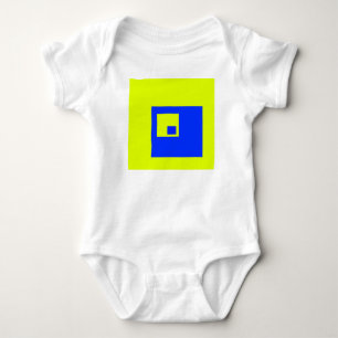 Gelbe und blaue Quadrate Baby Strampler
