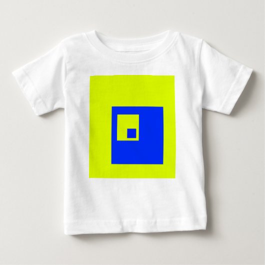 Gelbe und blaue Quadrate Baby T-shirt (Vorderseite)
