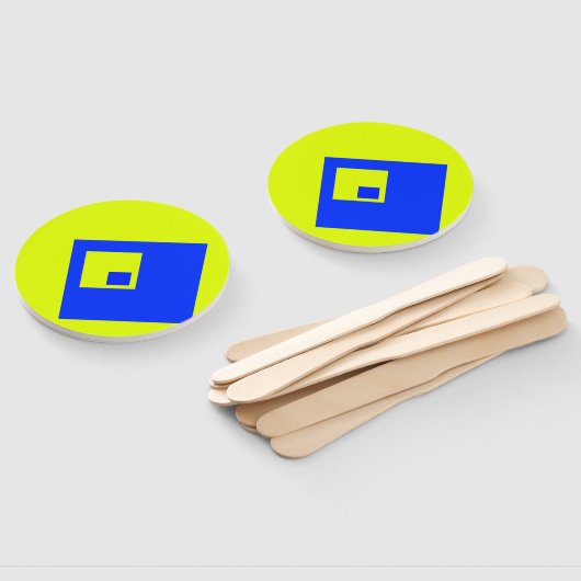 Gelbe und blaue Quadrate Fächer (Non-assembled)