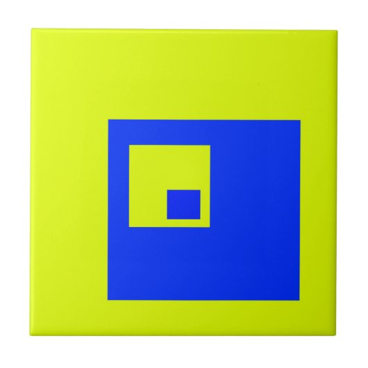 Gelbe und blaue Quadrate Fliese (Vorderseite)