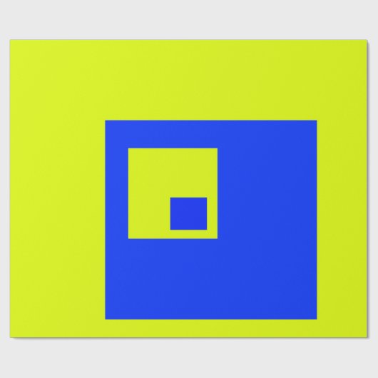 Gelbe und blaue Quadrate Geschenkpapier (Flach)