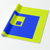 Gelbe und blaue Quadrate Geschenkpapier (Ungerollt)