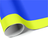 Gelbe und blaue Quadrate Geschenkpapier (Rolleneckpunkt)