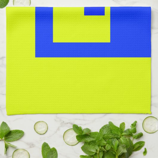 Gelbe und blaue Quadrate Geschirrtuch (Gefaltet)