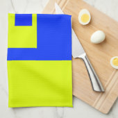 Gelbe und blaue Quadrate Geschirrtuch (Viertel Falte)