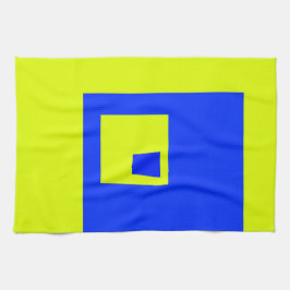 Gelbe und blaue Quadrate Geschirrtuch