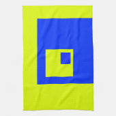 Gelbe und blaue Quadrate Geschirrtuch (Vertikal)