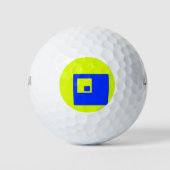 Gelbe und blaue Quadrate Golfball (Vorderseite)