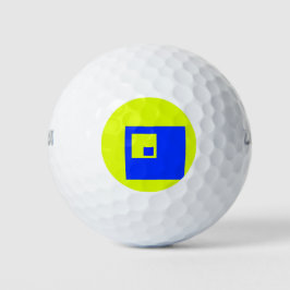 Gelbe und blaue Quadrate Golfball