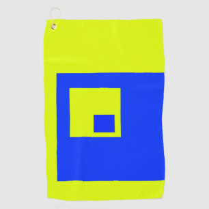 Gelbe und blaue Quadrate Golfhandtuch