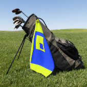 Gelbe und blaue Quadrate Golfhandtuch (Gras)
