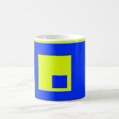 Gelbe und blaue Quadrate Kaffeetasse (Mittel)