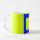 Gelbe und blaue Quadrate Kaffeetasse (Links)