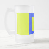 Gelbe und blaue Quadrate Mattglas Bierglas (Links)