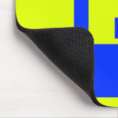 Gelbe und blaue Quadrate Mousepad (Ecke)