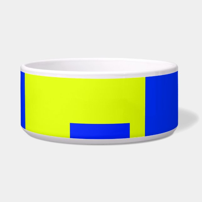 Gelbe und blaue Quadrate Napf (Vorderseite)