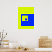 Gelbe und blaue Quadrate Poster (Küche)