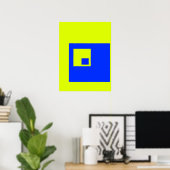 Gelbe und blaue Quadrate Poster (Heimbüro)