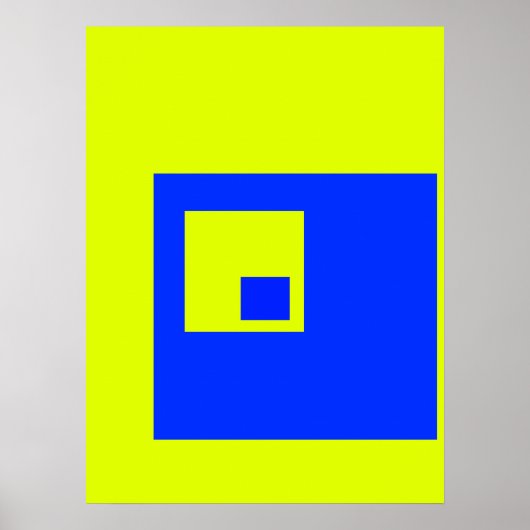 Gelbe und blaue Quadrate Poster (Vorne)
