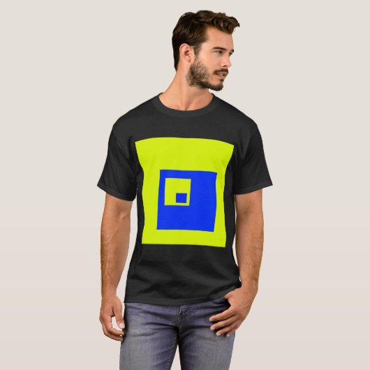 Gelbe und blaue Quadrate T-Shirt (Vorne ganz)