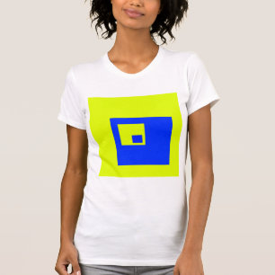 Gelbe und blaue Quadrate T-Shirt