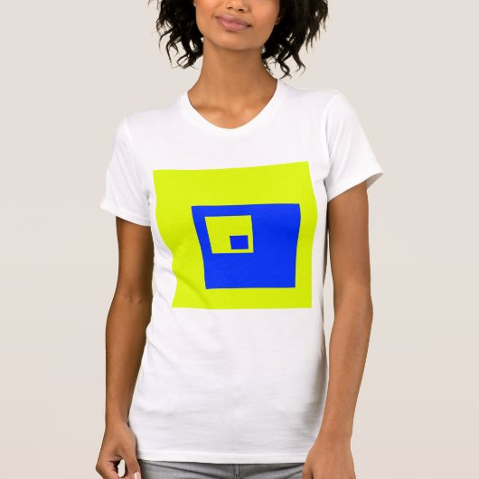 Gelbe und blaue Quadrate T-Shirt (Vorderseite)