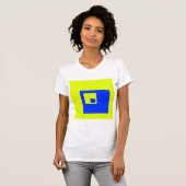 Gelbe und blaue Quadrate T-Shirt (Vorne ganz)