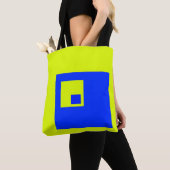 Gelbe und blaue Quadrate Tasche (Von Nahem)