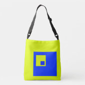 Gelbe und blaue Quadrate Tragetaschen Mit Langen Trägern (Rückseite)