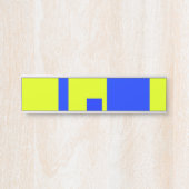 Gelbe und blaue Quadrate Türschild (Vorderseite )