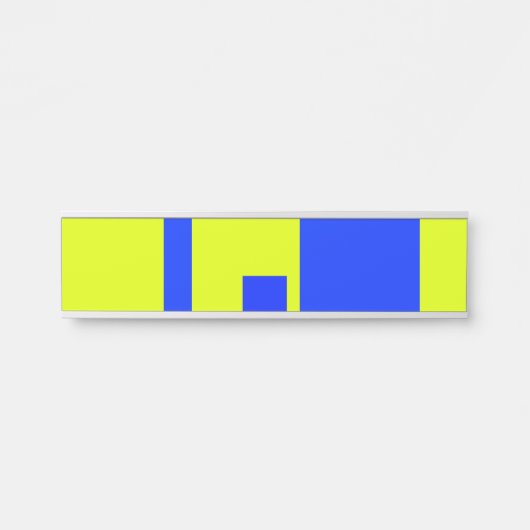 Gelbe und blaue Quadrate Türschild (Vorderseite )