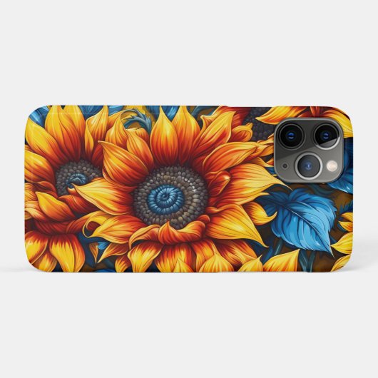 Gelbe und blaue Sonnenblumen Case-Mate iPhone Hülle (Rückseite (Horizontal))