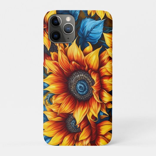 Gelbe und blaue Sonnenblumen Case-Mate iPhone Hülle (Rückseite)