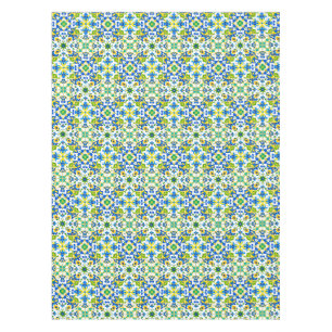 Gelbe und blaue spanische Fliesen Tischdecke