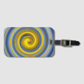 Gelbe und blaue Spirale Gepäckanhänger (Vorderseite (Horizontal))