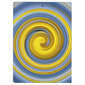Gelbe und blaue Spirale Klemmbrett (Rückseite)