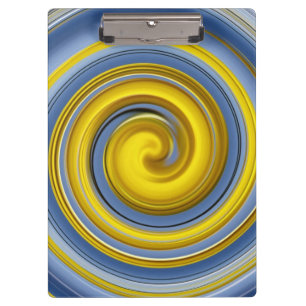 Gelbe und blaue Spirale Klemmbrett