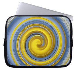 Gelbe und blaue Spirale Laptopschutzhülle