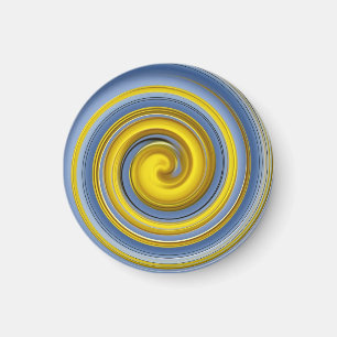 Gelbe und blaue Spirale Magnet