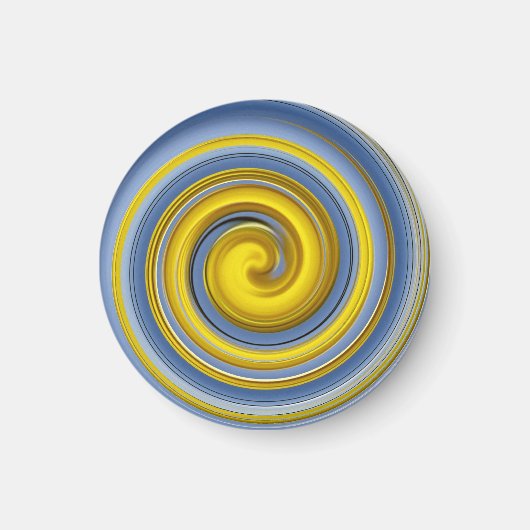 Gelbe und blaue Spirale Magnet (Vorne)