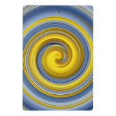Gelbe und blaue Spirale Mini Klemmbrett (Rückseite)
