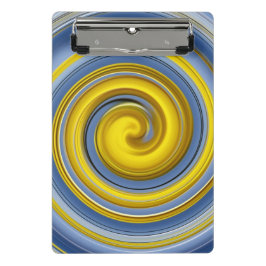 Gelbe und blaue Spirale Mini Klemmbrett